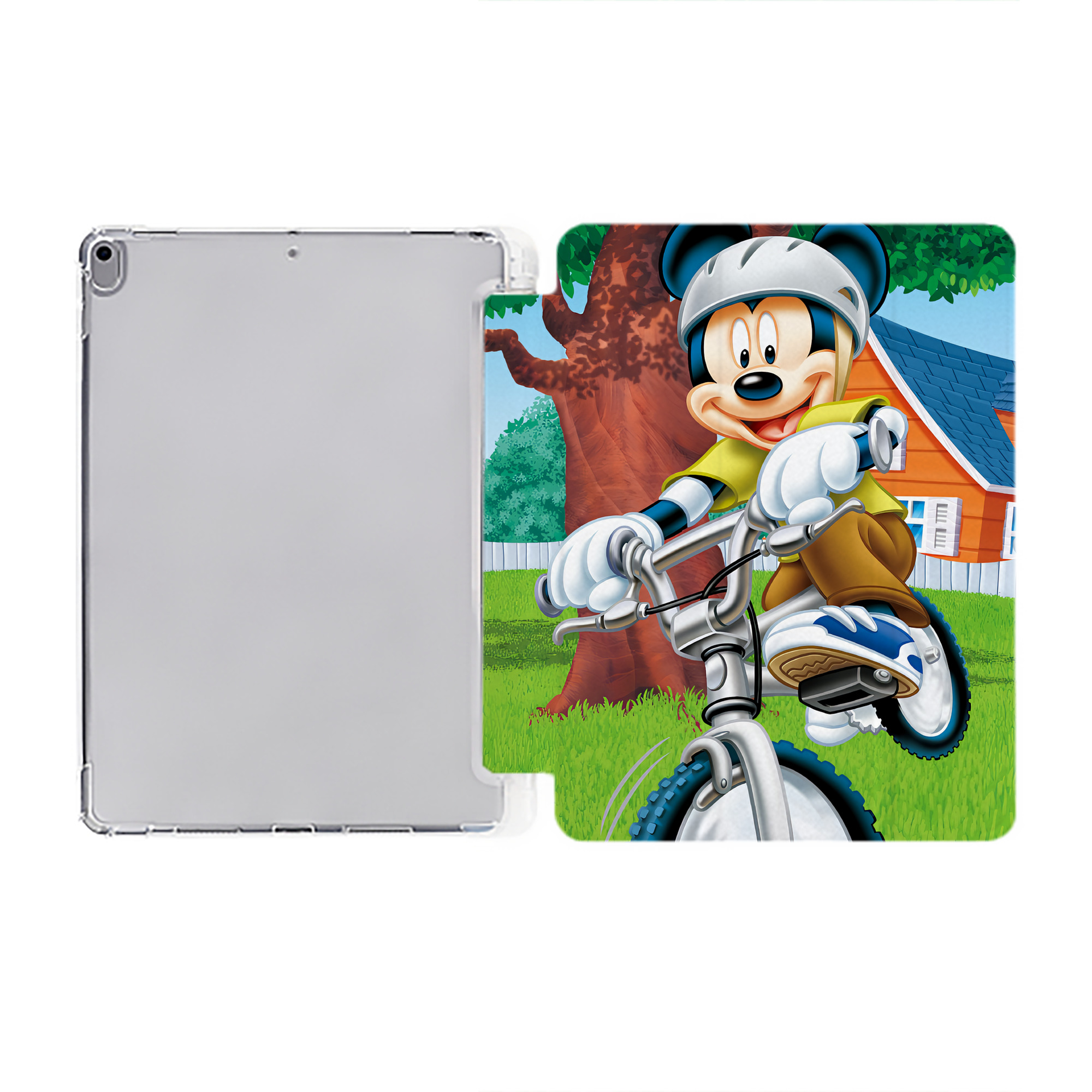 （画像用） ミッキーマウス Mickey Mouse IPad ケース ペン収納付き 三つ折りスタンド PUレザー×シリコン 対応機種9.5/10.5/10.9インチ